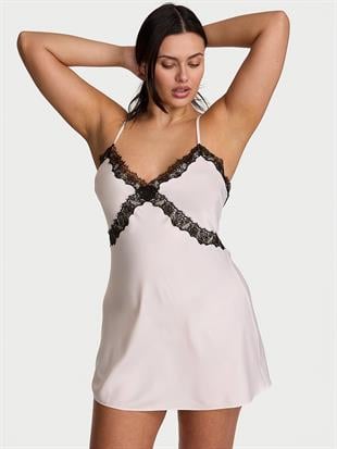 Saten Dantelli Mini Gecelik