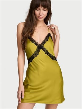 Saten Dantelli Mini Gecelik