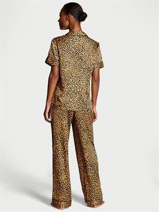 Saten Kısa Kollu Pijama Takımı