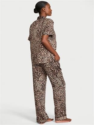 Saten Kısa Kollu Pijama Takımı