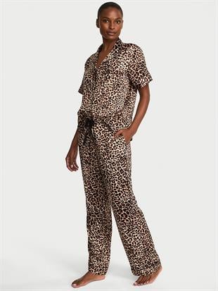 Saten Kısa Kollu Pijama Takımı