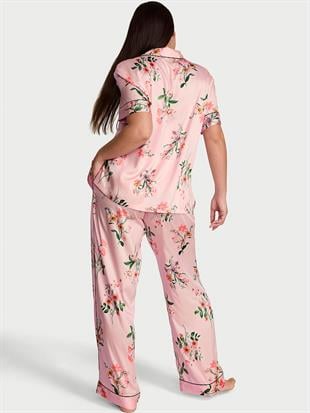 Saten Kısa Kollu Pijama Takımı