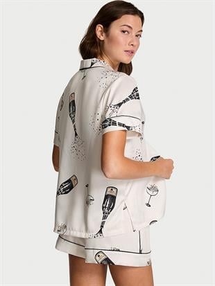 Saten Kısa Pijama Takımı