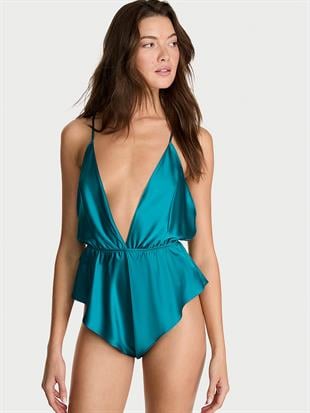 Saten Volanlı Tulum