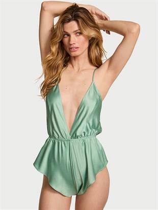 Saten Volanlı Tulum