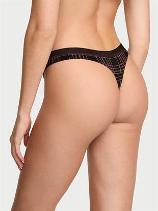 Seamless Işıltılı Ekose Tanga