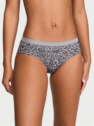 Seamless Leopar Desenli Logolu Ribanalı Hiphugger Külot