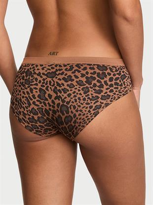 Seamless Leopar Desenli Logolu Ribanalı Hiphugger Külot
