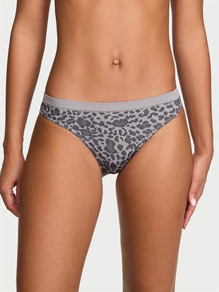 Seamless Leopar Desenli Ribanalı Bikini Külot