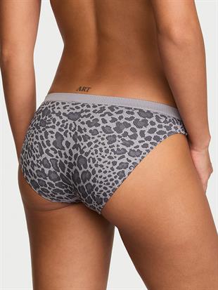 Seamless Leopar Desenli Ribanalı Bikini Külot