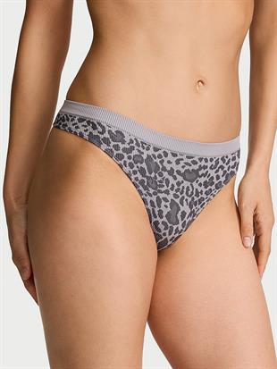 Seamless Leopar Desenli Ribanalı Tanga