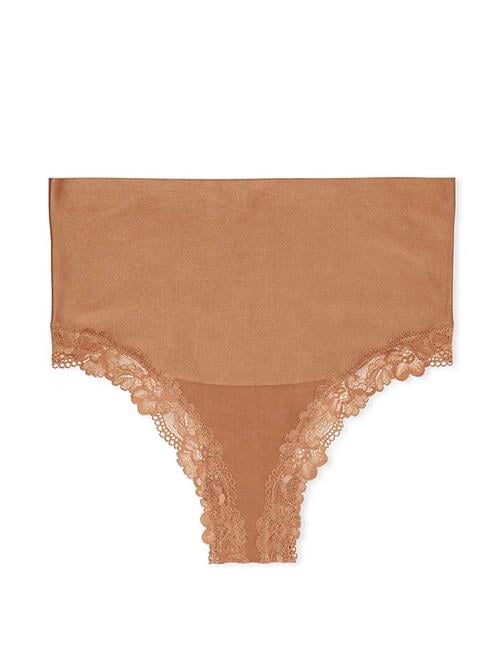 Pürüzsüz Işıltılı Yüksek Bel Dantelli Tanga