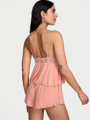 SoSoft™ Modal Dantelli Askılı Bluz ve Şort Takımı