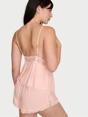 SoSoft™ Modal Dantelli Askılı Bluz ve Şort Takımı