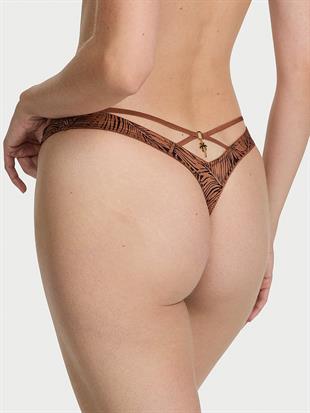 Strappy-Back Charm High-Leg Thong Panty