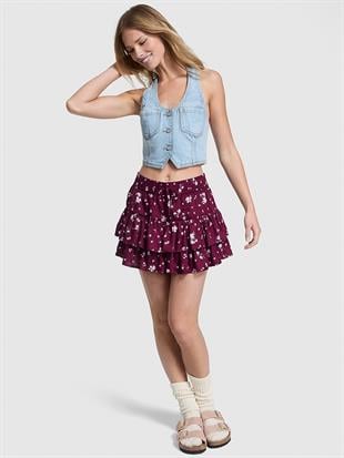 Summer Fling Saten Fırfırlı Etek
