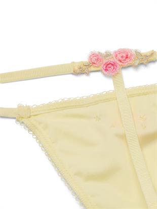Sweet Melody İşlemeli Saten V-String Külot