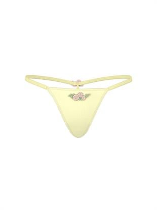 Sweet Melody İşlemeli Saten V-String Külot