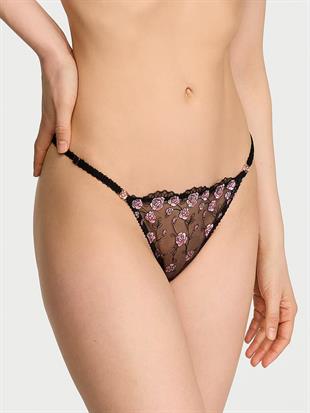 Tease İşlemeli Ayarlanabilir Tanga