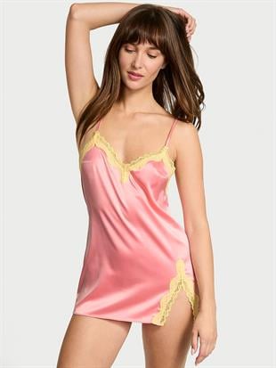 Tease Saten Dantelli Mini Gecelik