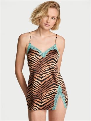 Tease Saten Dantelli Mini Gecelik