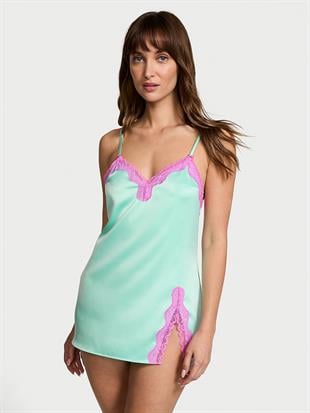 Tease Saten Dantelli Mini Gecelik