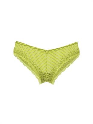 Tease Transparan Çizgili Derin Bacak Kesim Cheeky Külot