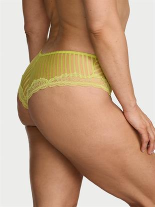Tease Transparan Çizgili Derin Bacak Kesim Cheeky Külot