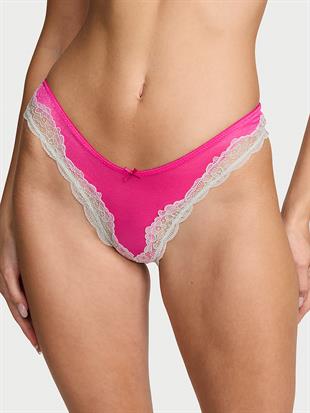 Tease Transparan Işıltılı Derin Bacak Kesim Tanga