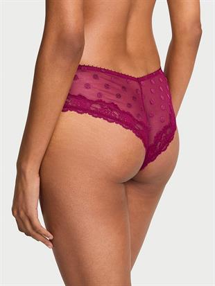 Tül Puantiyeli Dantelli Cheeky Külot