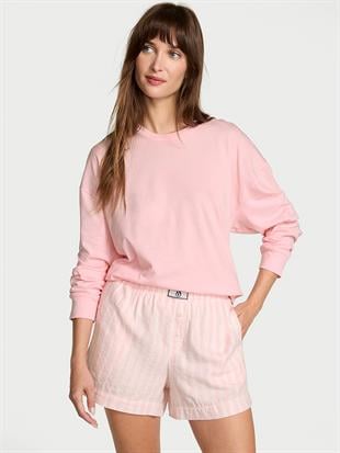 Uzun Kollu Tişört Şort Flannel Pijama Takımı