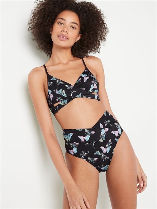 V Çapraz Geçişli Yüksek Bel Bikini Altı