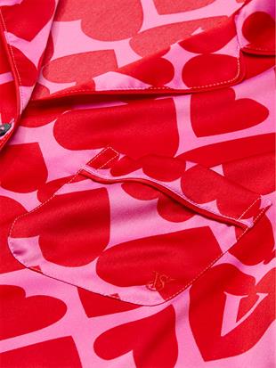 Victorias Secret Fashion Show 24 Parlak Saten Uzun Pijama Takımı