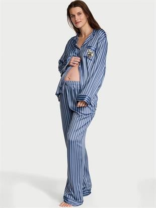 Victorias Secret Fashion Show 24 Parlak Saten Uzun Pijama Takımı