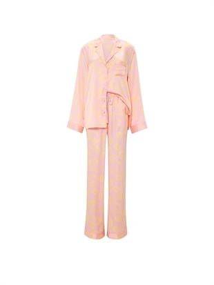 Victorias Secret Parlak Saten Uzun Pijama Takımı