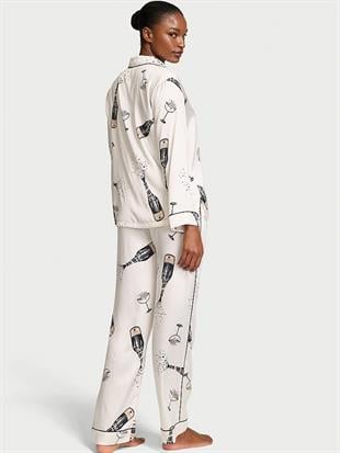 VictParlak Saten Uzun Pijama Takımı