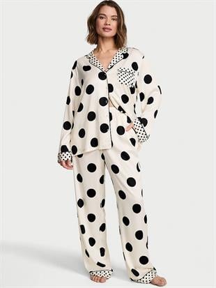 Victorias Secret Parlak Saten Uzun Pijama Takımı
