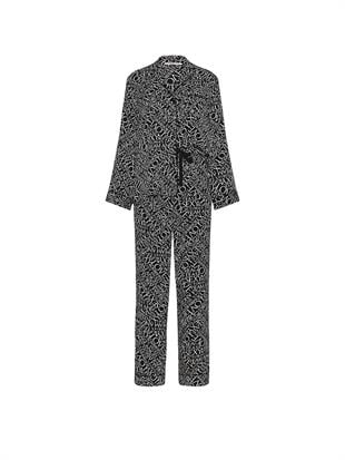Parlak Saten Uzun Pijama Takımı