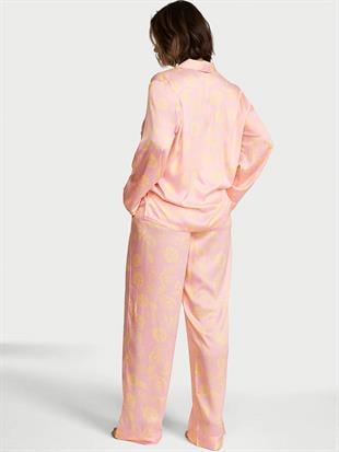 Victorias Secret Parlak Saten Uzun Pijama Takımı