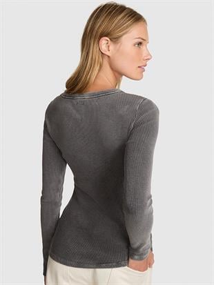 Vintage Ribanalı Uzun Kollu Tişört