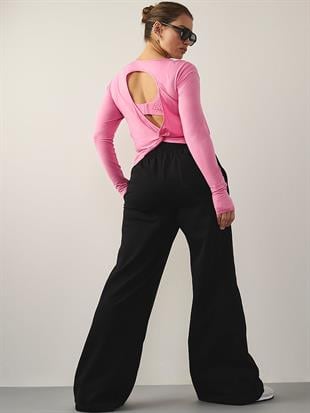 VSX Dökümlü Uzun Kollu Sırtı Açık Tişört