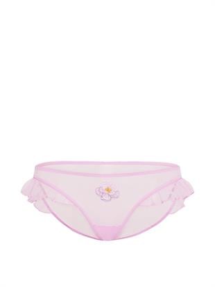 Watercolor Motifli Fırfırlı Bikini Külot