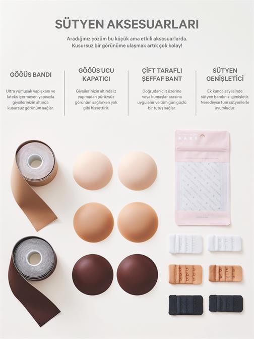 Yapışkanlı Bantsız Straplez Sütyen