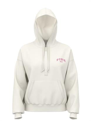Yarım Fermuarlı Kapüşonlu Sweatshirt