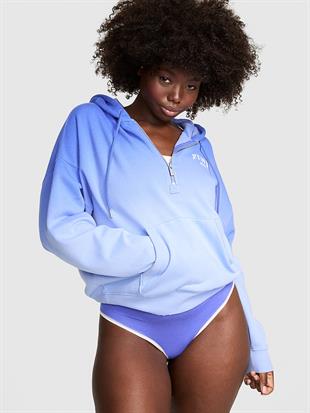 Yarım Fermuarlı Kapüşonlu Sweatshirt