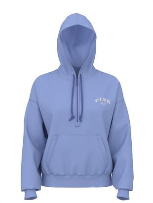 Yarım Fermuarlı Kapüşonlu Sweatshirt