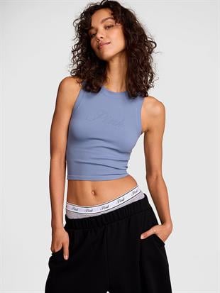Yumuşak Seamless Halter Yaka Crop