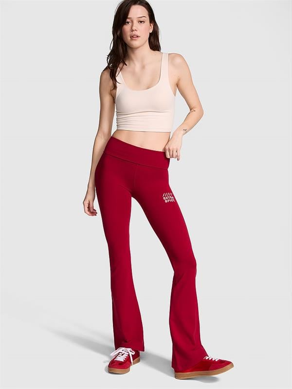 All-Day Beli Katlanabilen Pamuklu Flare Tayt