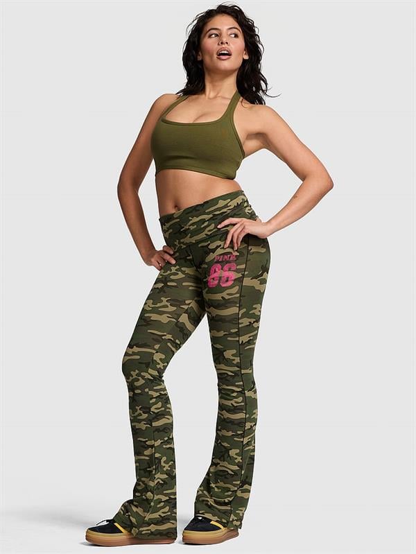 All-Day Beli Katlanabilen Pamuklu Flare Tayt