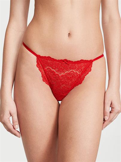 Ayarlanabilir Askılı Dantel V-String Külot
